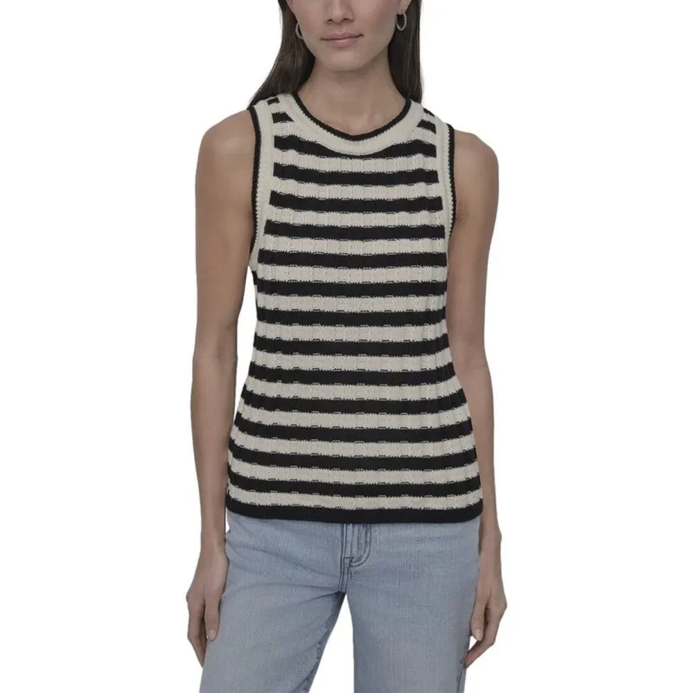 Dkny Womens  Ribbed Striped Tank